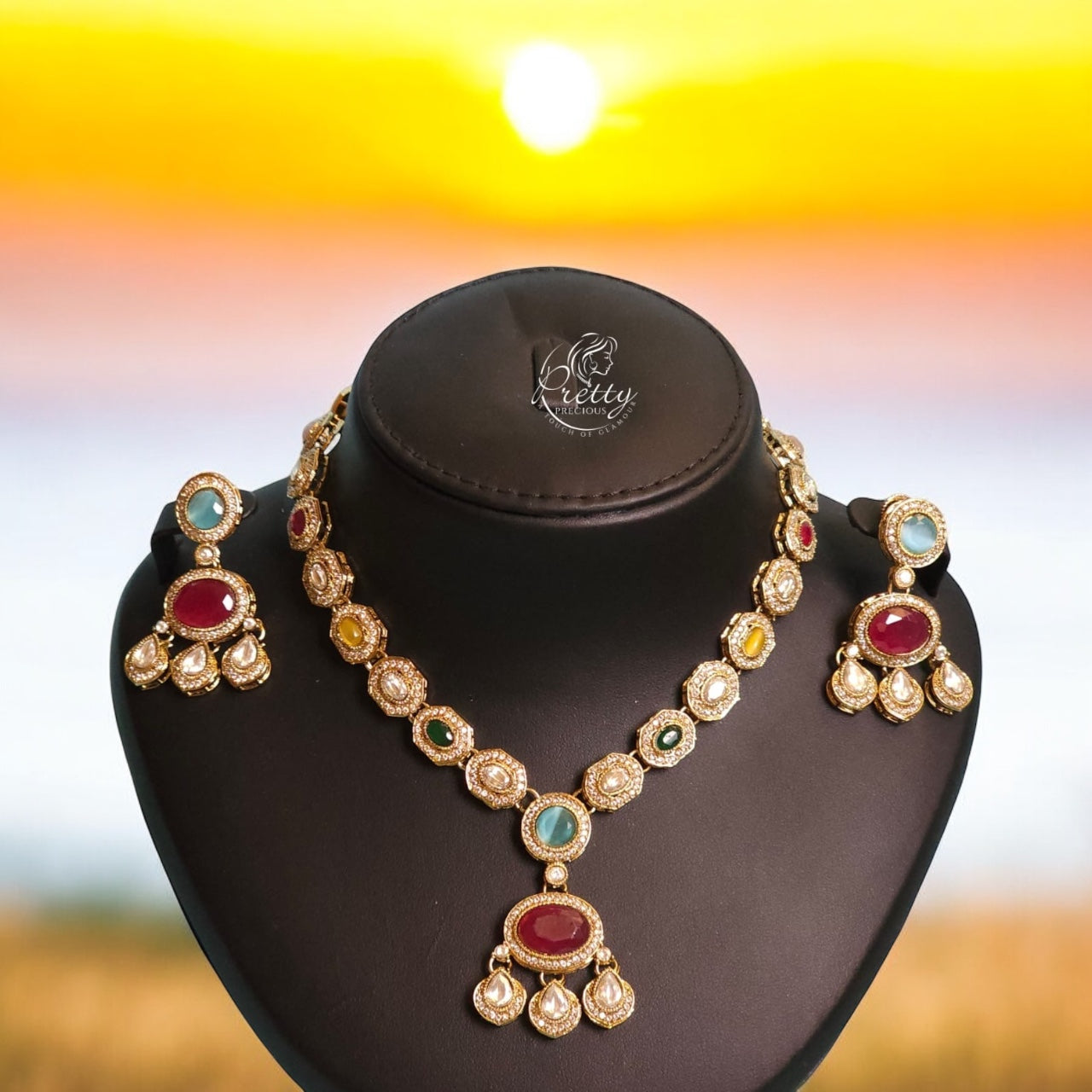 99959-NS Cz Delicate Necklace Multicolor