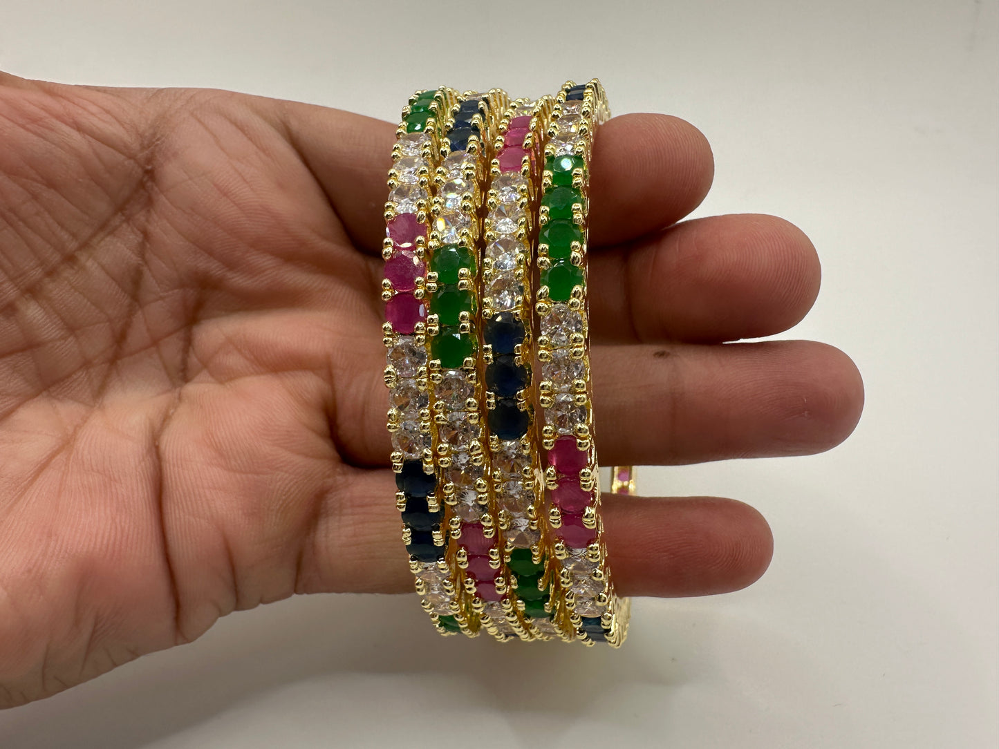1026 Cz Classic Bangles-Size 2.8-Multi