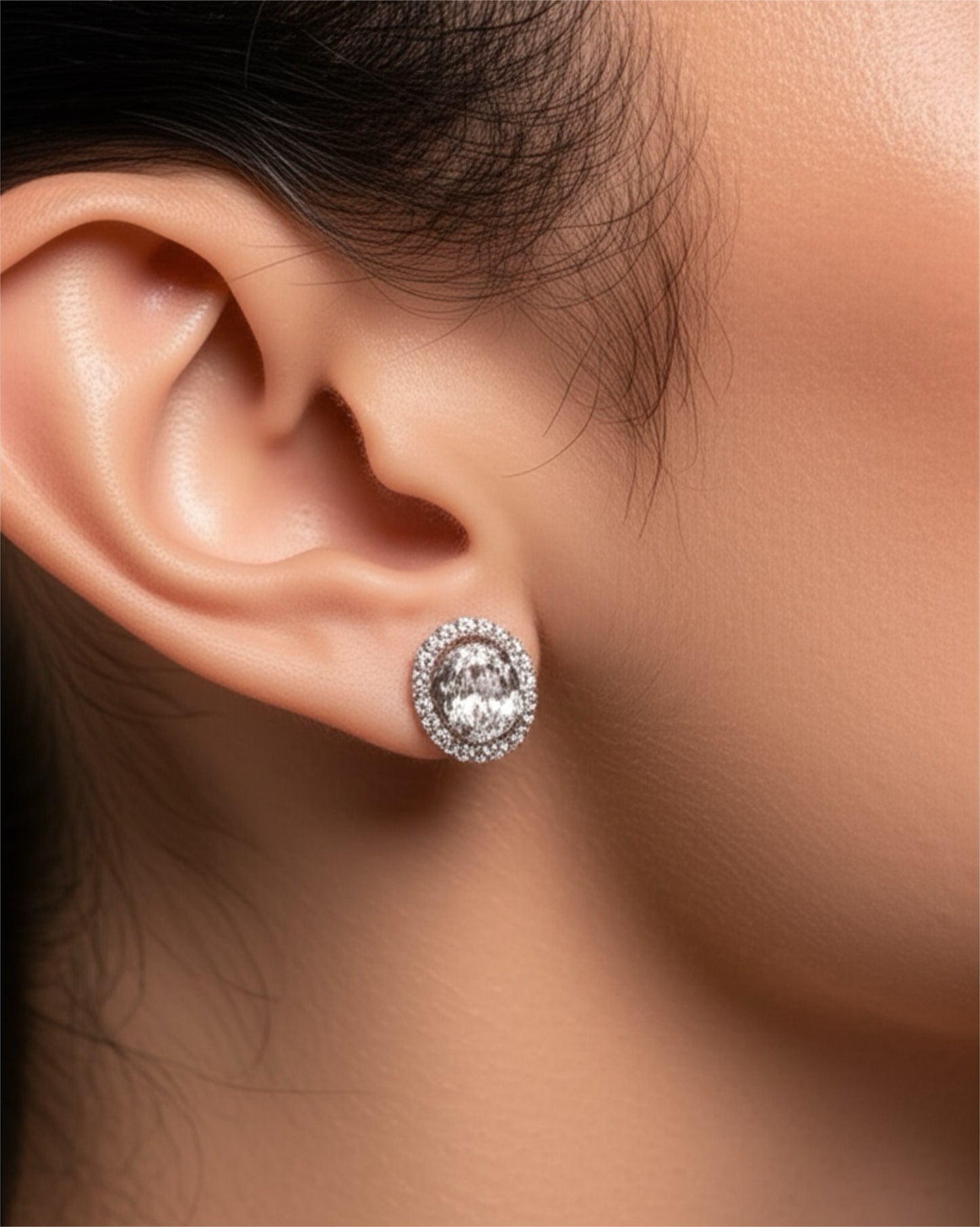 421773 Cz Changeable Stone Earring With Rhodium Plating