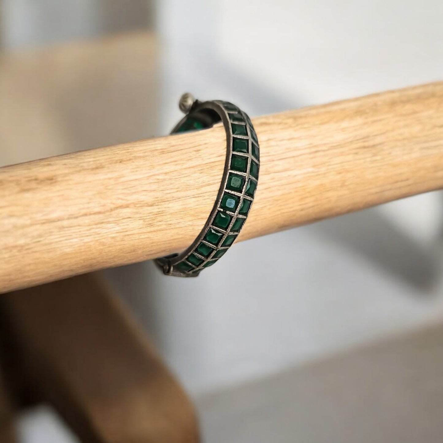92009-KDO Classic Kada With Oxidized Plating- Green