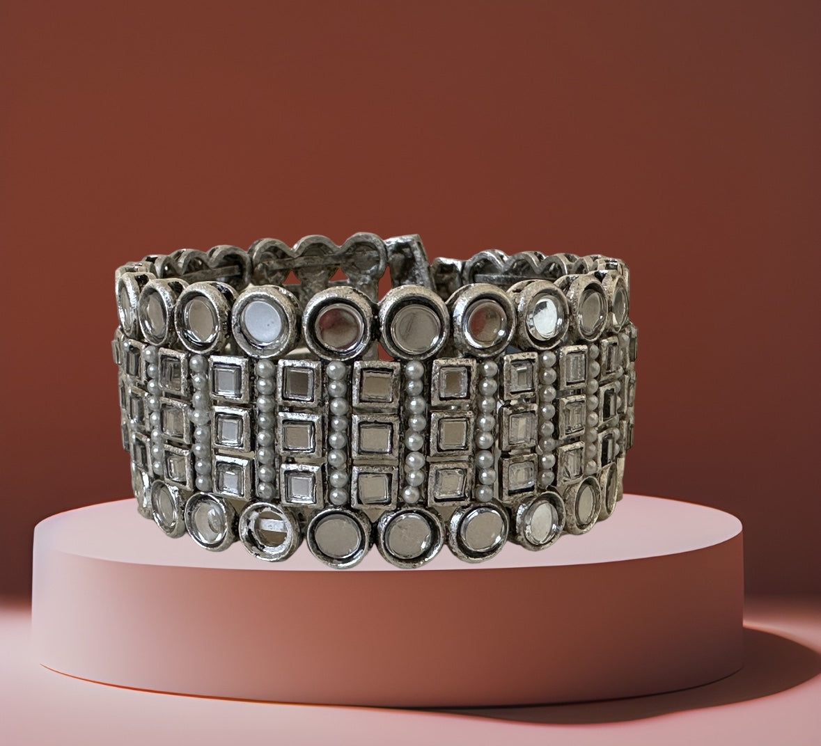 805455 Classic Kada With Oxidised Plating