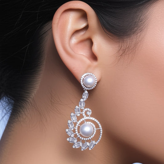 431900-S Earring With Rhodium Plating-Silver