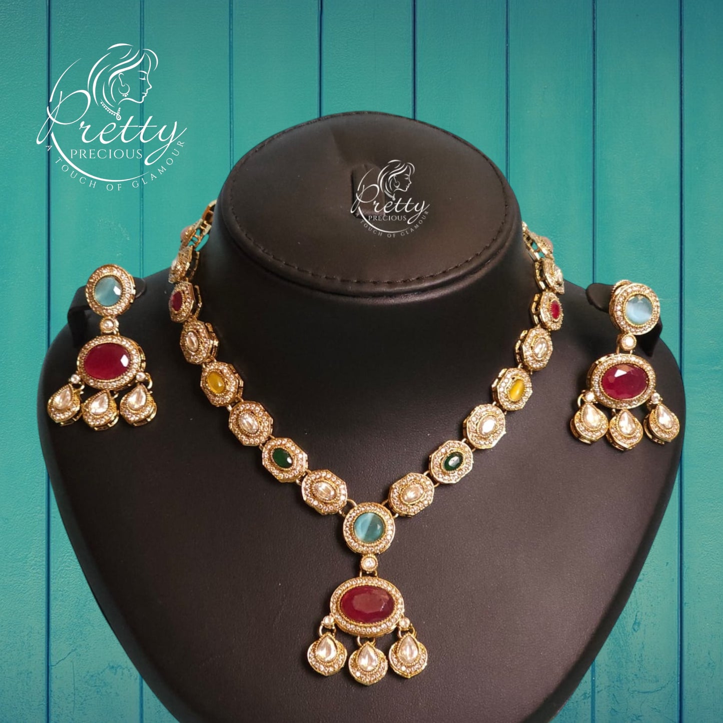 99959-NS Cz Delicate Necklace Multicolor