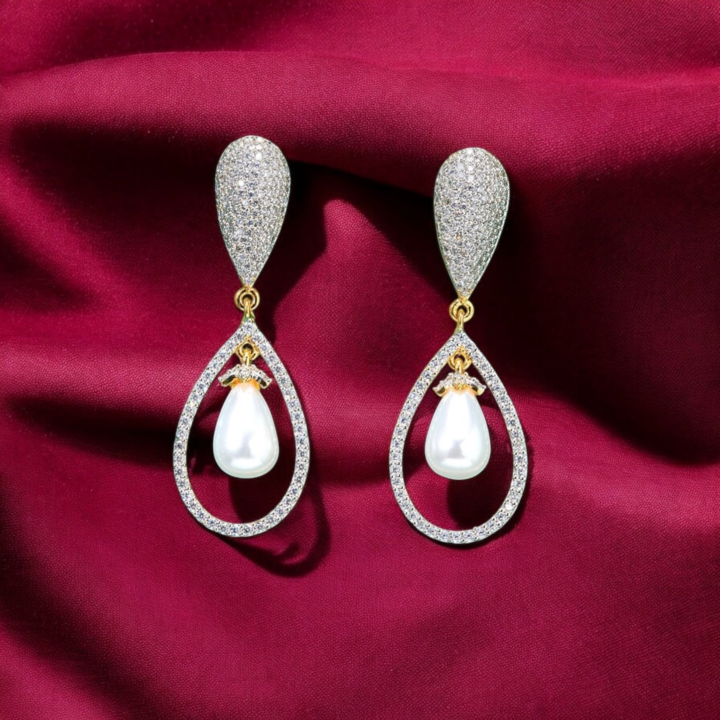 436282 Earring With 2 Tone Plating