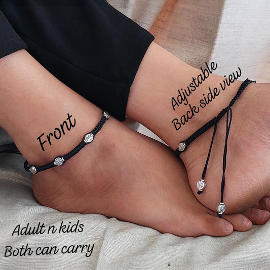 91709-ANO Classic Anklet With Oxidized Plating-Design 4