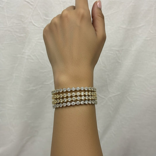 1022 Cz Classic Bangles-Size 2.8-Two Tone