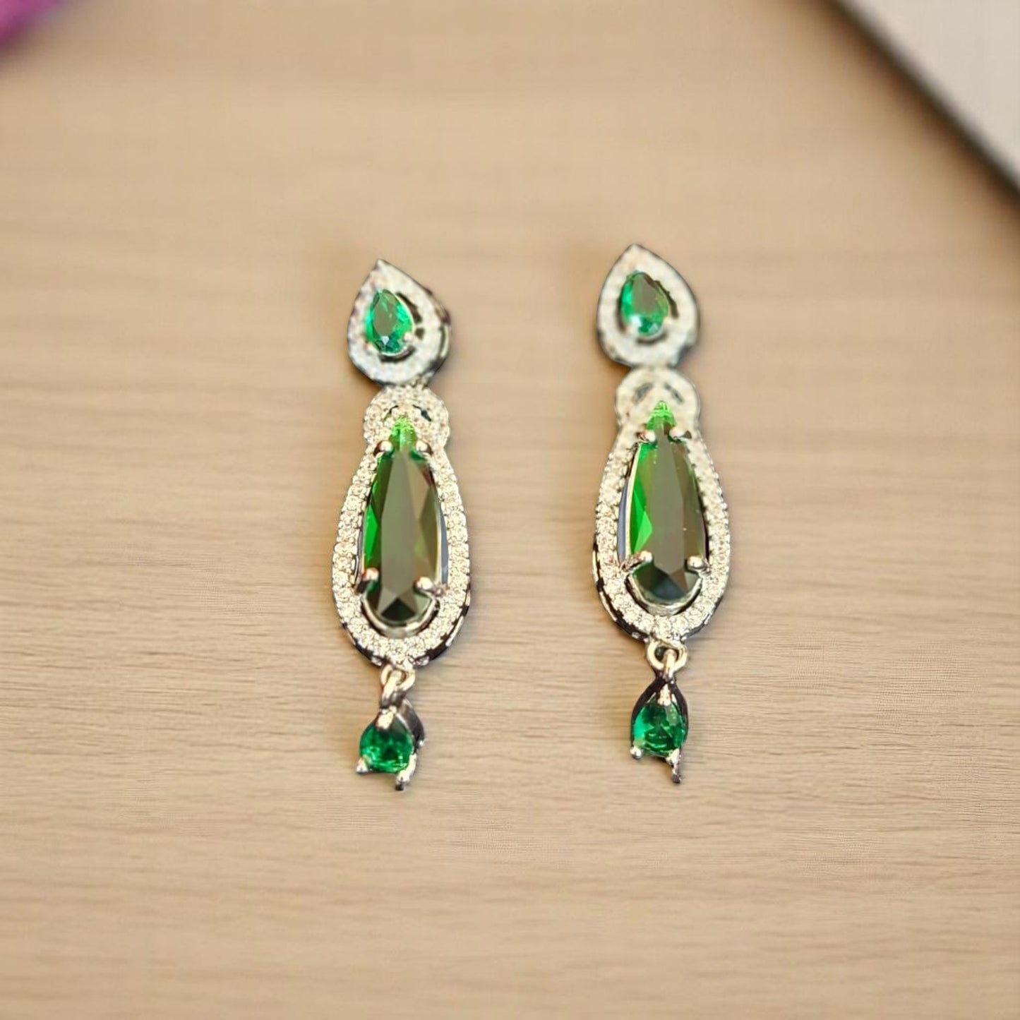 91859-ER CZ Earring With Gold/Rhodium Plating