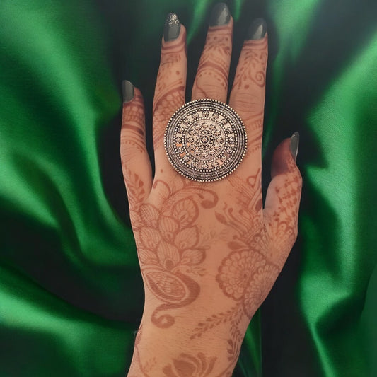 9809-RNO Ring With Oxidised Plating-Design 4