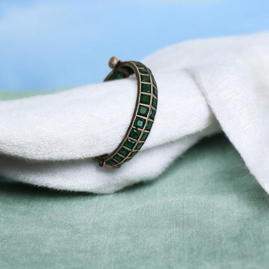92009-KDO Classic Kada With Oxidized Plating- Green