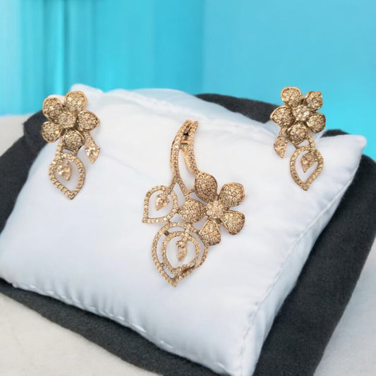 24336-American Diamond Delicate Pendant Set With Rhodium Plating
