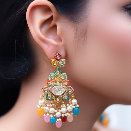 111896-Indo Western (Kundan) Earring-Multi
