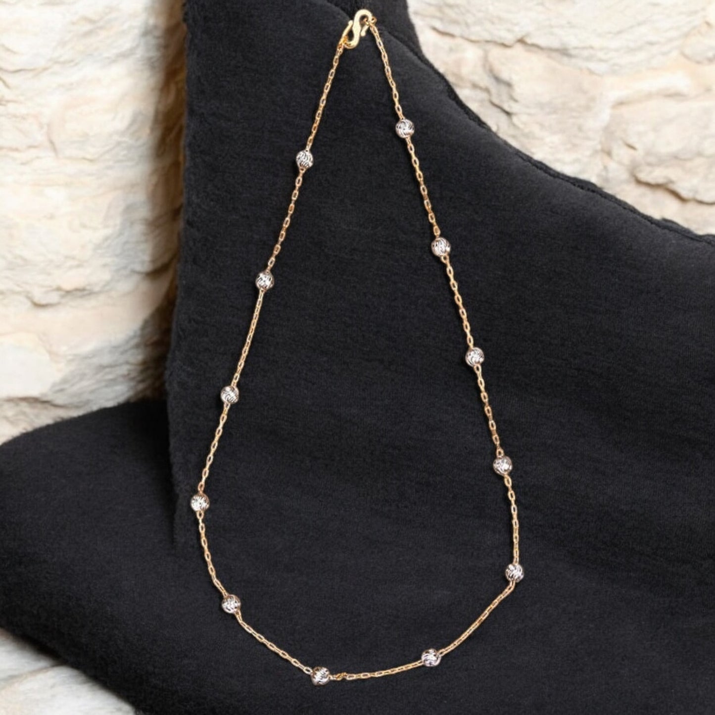 428594 Cz Delicate Chain With 2 Tone Plating