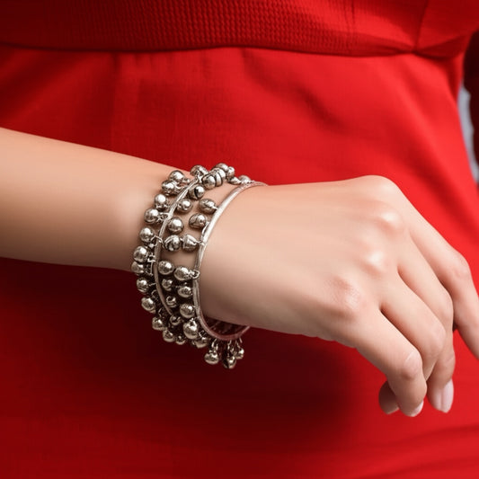 808459 Classic Bangles With Oxidised Plating-Size 2.4 & 2.6