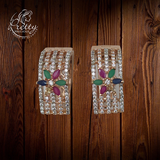 411120 Cz Earrings&nbsp;With Rhodium Plating